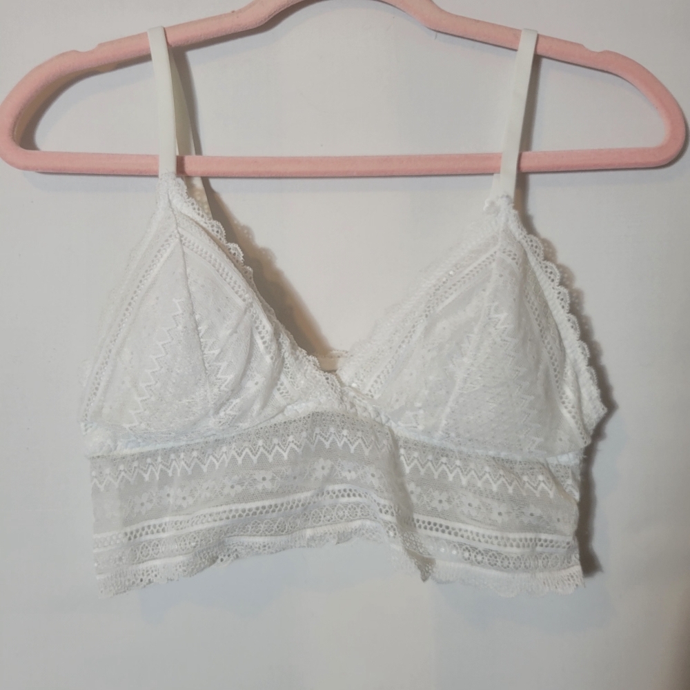 Rose + Vine White Lace Bralette